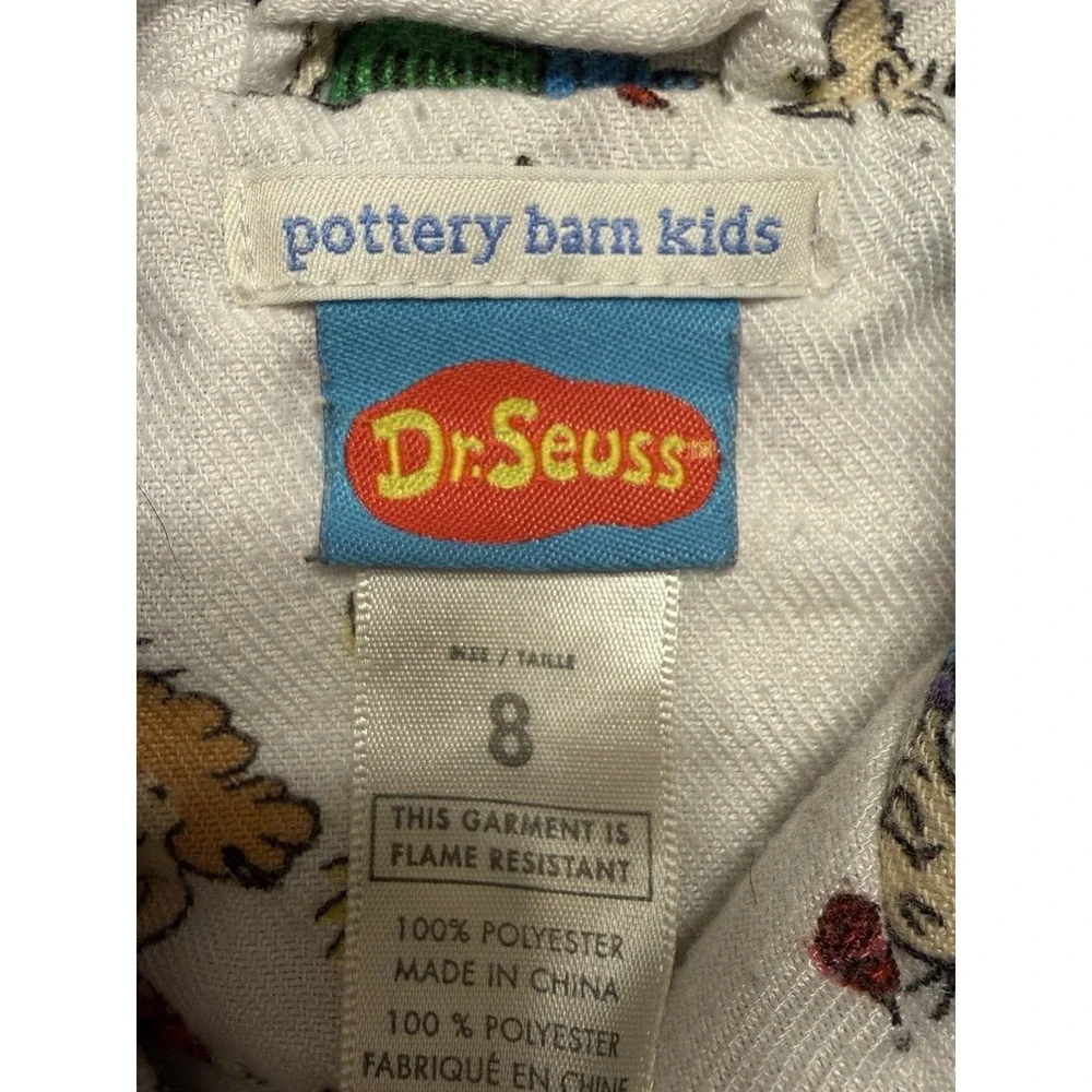 Dr Seuss Grinch Pottery Barn Kids Pajama Set Sleepwear Size 8 Christmas Holiday